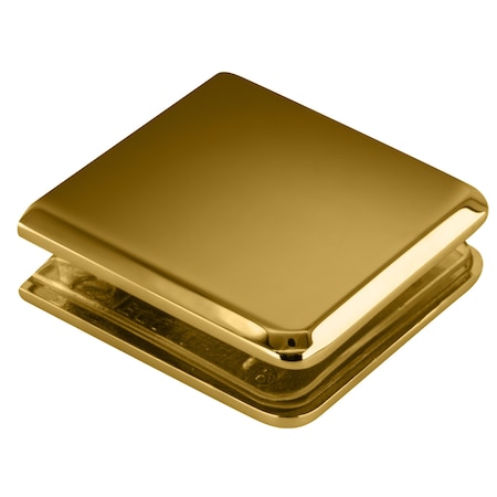 Cr Laurence Unlacquered Brass Beveled Style Notch-in-Glass Fixed Panel U-Clamp BGCU1ULBR